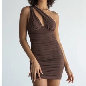 Princess Polly Asymmetrical Brown Dress